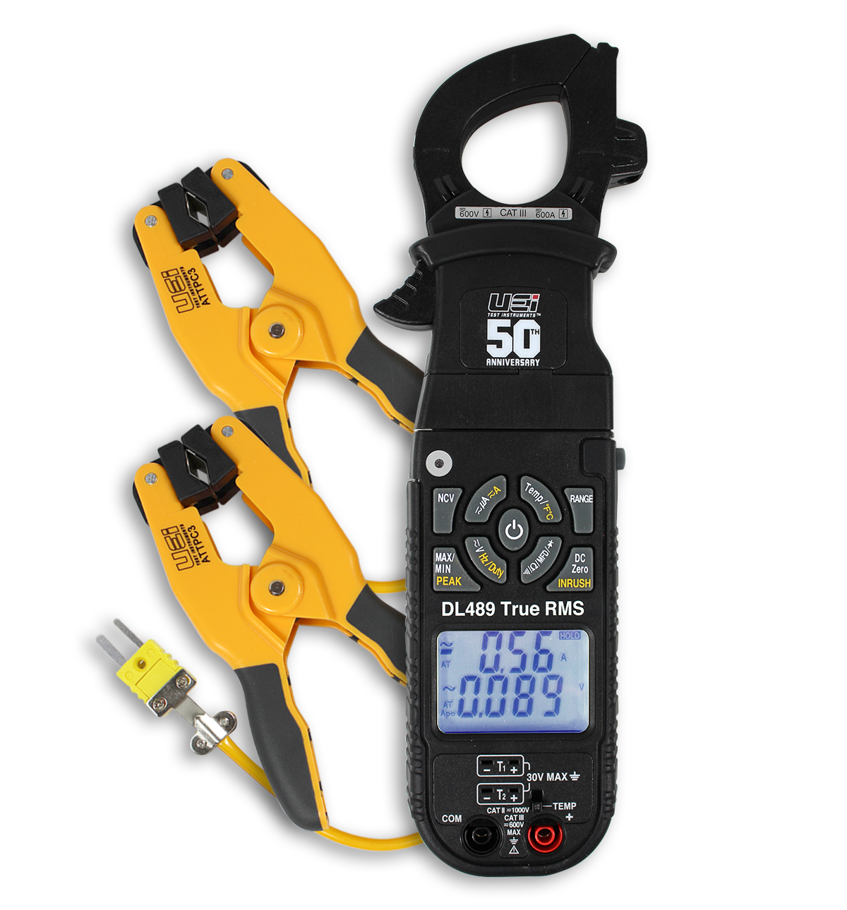 TRMS DL489 Clamp Meter w/ ATTPC3 Pipe Clamp Probe Kane USA