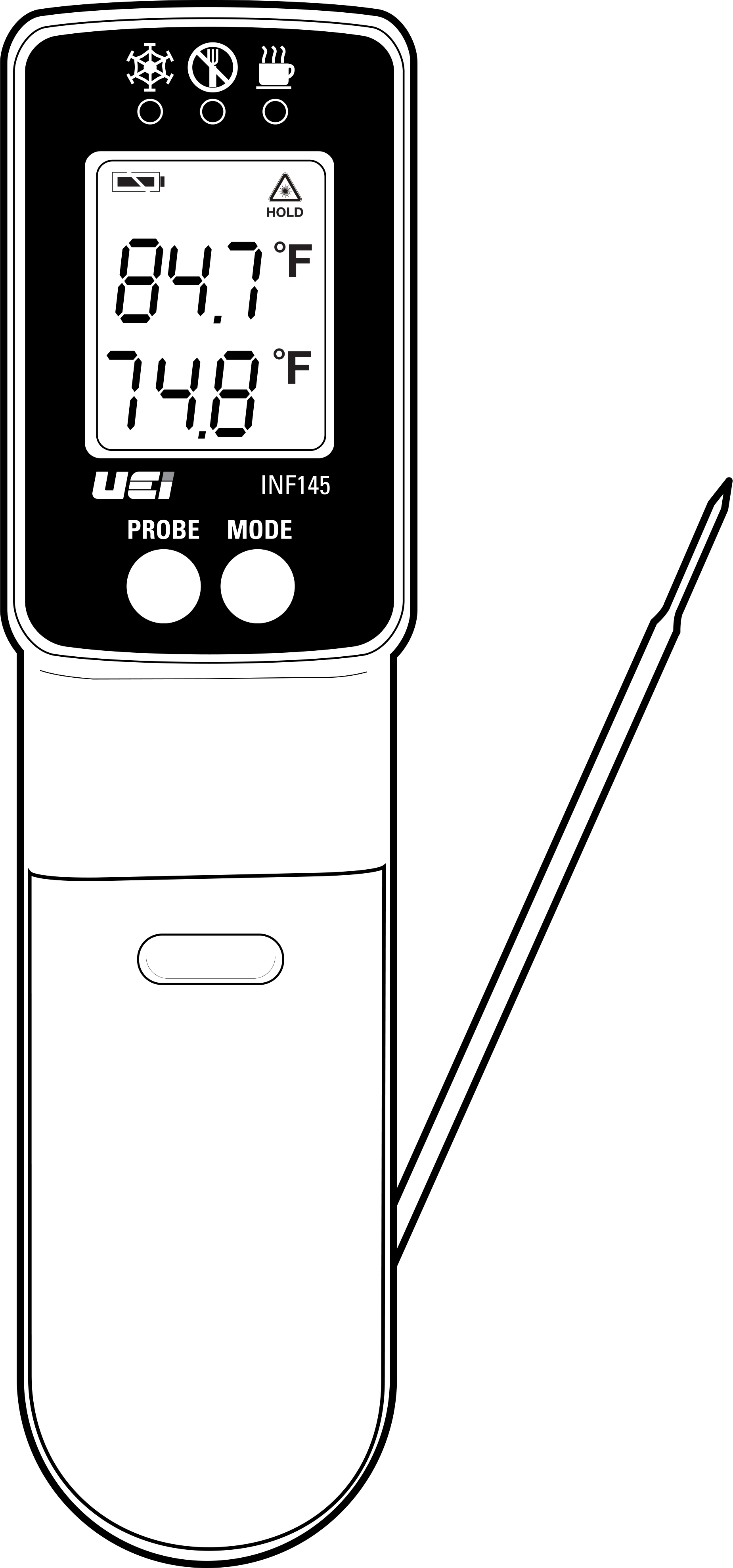 Uei Test Instruments INF145 NSF IR Thermometer with Folding Probe