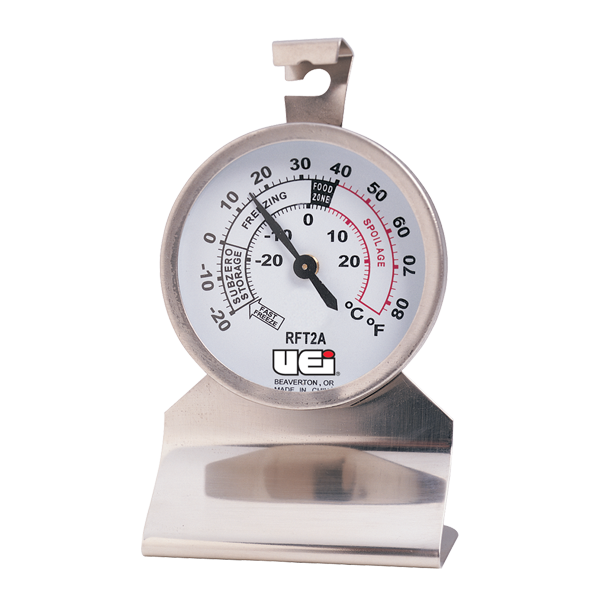 2" Recessed Dial Refrigerator Freezer Thermometer with 48" Capillary 
