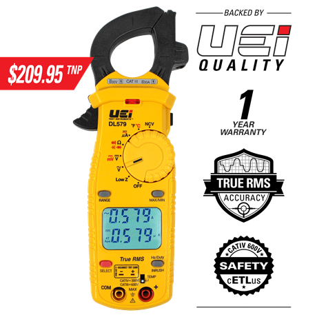 DL579 - 600A DUAL DISPLAY TRMS CLAMP W/ TEMP/INRUSH | Kane USA