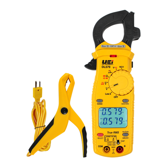 DL579COMBO - 600A DUAL DISPLAY TRMS CLAMP W/ TEMP/ INRUSH | Kane USA